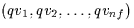 \((qv_{1},qv_{2}, \ldots , qv_{nf}) \)