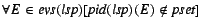 $\forall E \in \mbox{\it evs}(\mbox{\it lsp}) [ \mbox{\it pid}(\mbox{\it lsp})(E) \notin \mbox{\it pset}]$