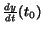 $\frac{dy}{dt}(t_0)$