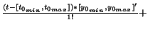 $\frac{(t-[t_{0_{min}},t_{0_{max}}])*[y_{0_{min}},y_{0_{max}}]'}{1!}+$