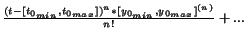 $\frac{(t-[t_{0_{min}},t_{0_{max}}])^n*[y_{0_{min}},y_{0_{max}}]^{(n)}}
{n!}+...$