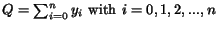 $Q=\sum_{i=0}^{n} y_i \ \text{with} \ i=0,1,2,...,n$